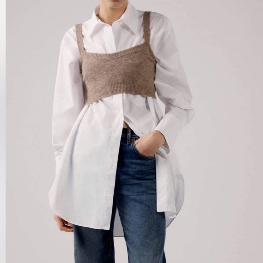 Zara Knit Crop Top Womens